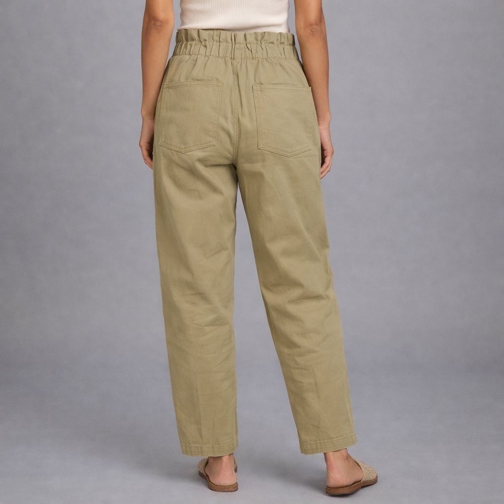 Anthropologie ELODIE Olive Khaki Cotton Pants Revolve High Rise Medium NWT - Picture 2 of 2